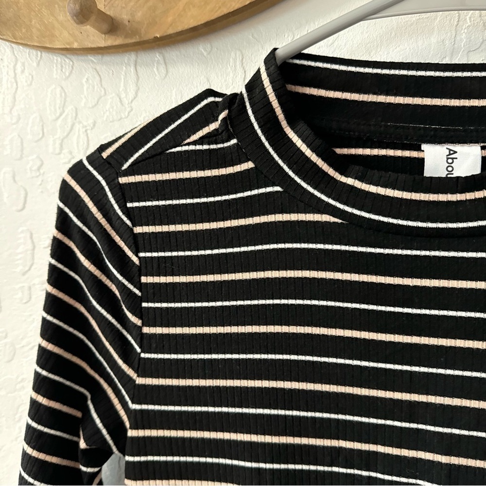 Abound Nordstrom Ribbed Long Sleeve Casual Dress XS Ruched Side - Picture 4 of 5